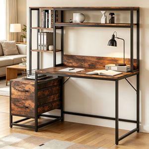 Modern Sleek Computer <b>Desk</b> with 2 <b>Drawers</b> for Gaming & Office for Home & Bedroom Use - Product Image 4