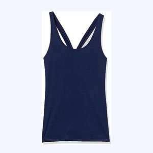 Camiseta sin mangas deportiva para mujer con espalda cruzada, para yoga y fitness, de secado rápido, cuello redondo, 100% algodón/poliéster, con logotipo personalizado - Product Image 6