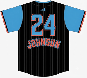 Custom Sublimated <b>Baseball</b> Jersey Pinstripe Team Uniform Short Sleeve Crew Neck Unisex Sports Shirt - Product Image 2