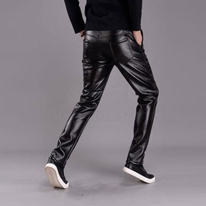 Pantalon en cuir pour homme de haute qualité, couleur unie, style décontracté, streetwear, best-seller, vente chaude - Product Image 2