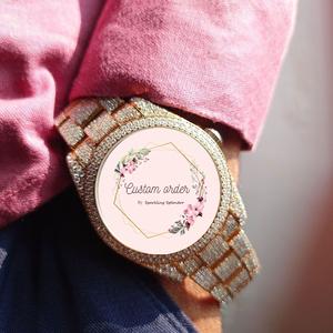 Montre unisexe en or jaune avec diamants Moissanite VVS, style Hip Hop glacé, cadran en verre, passe le testeur de diamants, fournisseur en gros - Product Image 1