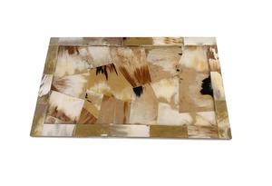 Handmade Modern Single Piece Kitchen Dish with Blonde Horn Design Handles Hotel <b>Decorative</b> Serving <b>Tray</b> - Product Image 2