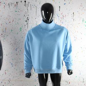 SKY BLUE <b>Mock</b> <b>Neck</b> Sweatshirt 100% wide <b>neck</b> Sweatshirt Finer Threads - Product Image 1