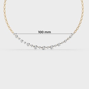 Collar de Diamantes Cultivados en Laboratorio de 18K con Graduación de Peso |   Collar con diamantes engastados en punta |   Diamantes de Lujo en Oro - Product Image 1