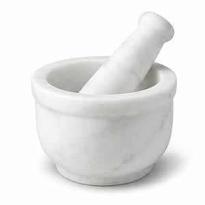 Marble Mortar and Pestle Set for Kitchen <b>Herbs</b> Spices Garlic Masala <b>Grinder</b> Handcrafted Stone Crusher - Product Image 1