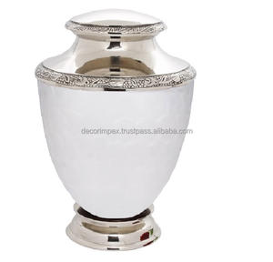 Urne de crémation pour cendres finition blanche Épagneul moderne Urne pour animaux de compagnie gravée sur six côtés Urne de crémation en métal décorative Urne commémorative - Product Image 4