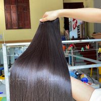 Cheveux humains vietnamiens Remy non traités avec lace frontale perruques et faisceaux droite cuticule alignée Machine Double trame