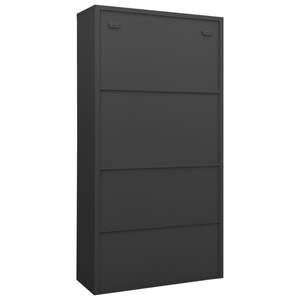 Antracita 35,4 "x 15,7" x 70,9 "Gabinete DE OFICINA DE ACERO Archivadores - Product Image 4