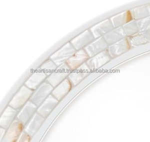 Round Wall <b>Mirror</b> Mother of Pearl Wall <b>Mirror</b> Handcrafted MOP Inlay Decorative <b>Mirror</b> for Elegant Interiors - Product Image 4