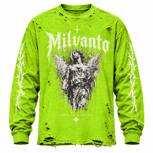 Camiseta de Manga Larga de Algodón 100% Personalizada, Estilo Desgastado, 250 GSM, para Marcas de Ropa Urbana, Calidad Premium - Product Image 1