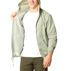 Veste coupe-vent pour homme personnalisée, automne, à capuche, imperméable, polyester, design patchwork sur le devant, légère, respirante, décontractée pour l'extérieur - Product Image 3