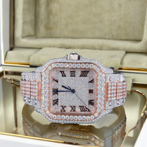 Montre Moissanite la plus vendue du fournisseur indien avec ceinture en acier exclusivement conçue, 100% faite à la main par des artisans hautement qualifiés - Product Image 2