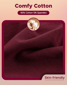 Braguitas Menstruales Reutilizables de Algodón para Mujer, de Cintura Alta, con Lazo, Ajuste Cómodo, Alta Absorbencia, a Prueba de Fugas y de Secado Rápido - Product Image 5