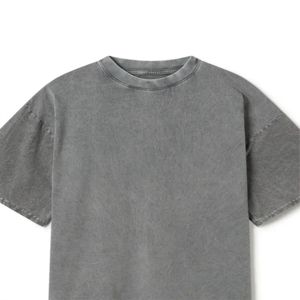 เสื้อยืดคอกลมแขนสั้นสีเทาแบบลำลอง ทรงปกติ ผ้าฝ้ายเจอร์ซีย์ถัก 100% สีพื้น - Product Image 3