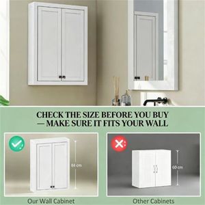 Gabinete de Baño Blanco para Montar en la Pared, Elegantes Estantes para Baño - Product Image 2