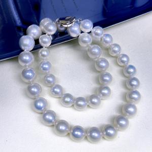 Colgante de perla verde pavo real natural de 10-11 mm con oro grueso de 18 quilates y cadena Chopin, collar perfectamente redondo e impecable - Product Image 1