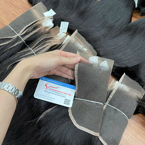 Precio de fábrica negro crudo cierre recto encaje cabello HD Frontal humano encaje extensiones de cabello sin enredos sin desprendimiento listo para enviar - Product Image 2