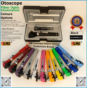 Otoscopio de Fibra Óptica LAPA MASTER INDUSTRY de Alta Calidad, Juego de Instrumentos Negros, Manual, Reutilizable, Ligero, Ecológico, con Certificación CE - Product Image 2