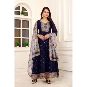 Designer Anarkali Gown with Pent and Dupatta for Parties Made of Polyester - Product Image 1