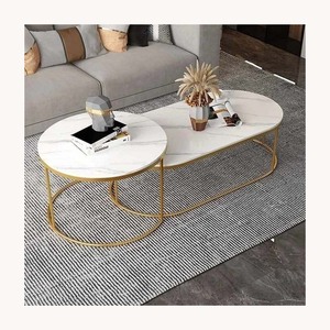 Ensemble de tables basses modernes en métal, nouvelle arrivée, design élégant et personnalisé, ensemble de tables centrales décoratives pour une décoration intérieure de luxe - Product Image 5