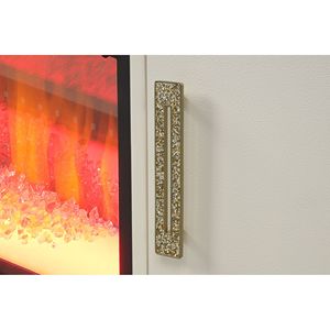 ขาตั้งทีวีเตาผิงไฟฟ้าจากดอกมะลิสีเบจ - Product Image 5