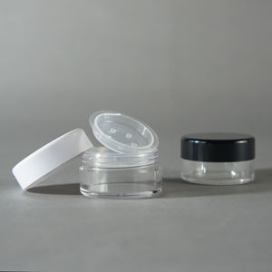 PS PA Mini Plastic Cream Jar Container Clear Sample Black Screw Top Lids 10ml Capacity Skin Care Cream (INBT Series) - Product Image 3
