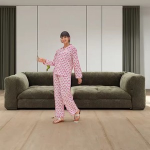 New Floral Printed Women Wear Night Wear <b>Suit</b> Set Silk <b>Pajama</b> Set Tunic Handmade <b>Pajamas</b> Set - Product Image 3