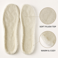Semelles intérieures en mousse PU douces et chaudes de qualité supérieure, doublées de fourrure, amortissantes et thermiques, pour bottes d'hiver, chaussures de neige et usage quotidien