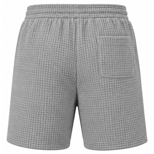 Shorts en tricot gaufré pour hommes, personnalisables, décontractés, pour l'été, sportifs, respirants, en tissu texturé, taille élastique, vente en gros OEM, brodés - Product Image 5