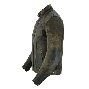 Wholesale Winter Leather Jackets Manufacturer Seller Stand Casual Leather Jacket for Men Motorbike Front - Product Image 4