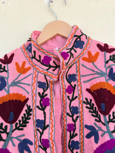 Handmade Velvet Suzani <b>Kimono</b> <b>Jacket</b> Front Pocket | Autumn/Winter Eco-Friendly Breathable Quilted Quick-Dry Anti-Wrinkle 100% - Product Image 2