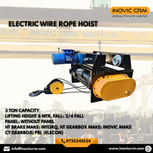 Nuevo Polipasto Eléctrico de Cable de 3 Toneladas con Longitud de Cable de 1.5 m |   Caja de Cambios INOVIC |   Motor de 2 kW |   Cuerda USHA MARTIN |   2 Años de Garantía |   Metal | - Product Image 2