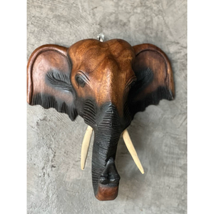 Hand Carved <b>Wood</b> Elephant Head Wall Decor Lanna Artisan High Quality Craftsmanship Created By Skilled Lanna - Product Image 6