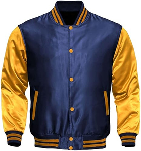 Chaqueta Varsity de Moda de Alta Calidad, Estilo Starter para Hombre, Blanca y Azul, Chaqueta de Satén o Lana con Logotipo Personalizado para un Look Elegante - Product Image 5