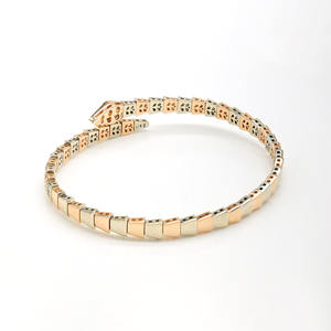 Dernier design Bracelet manchette en or 14 carats bicolore avec diamants naturels 1,17 carats clarté SI Bracelets ajustables Prêt à être expédié - Product Image 6