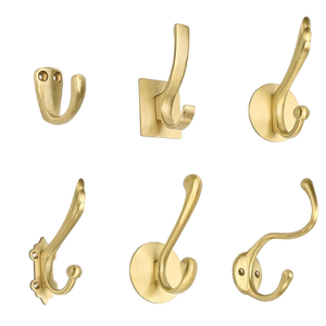 New Arrival Handmade Brass <b>Wall</b> Hooks Metal Coat Hanging Hooks for Keys Towels <b>Clothes</b> Scarf Bag and Farmhouse Decoration - Product Image 1