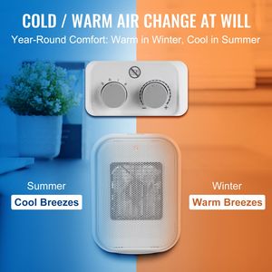 Portable Electric Thermostat Space <b>Heater</b> 1000W/1500W 2-Level Quiet <b>Ceramic</b> <b>Heater</b> Fan with 9 Tip Shutdown Energy Saving - Product Image 5