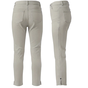 Pantalon chino femme taille mi-haute cinq poches coupe droite printemps-été en coton/élasthanne longueur intégrale teint en pièce lavable respirant 6.78 OZ - Product Image 2