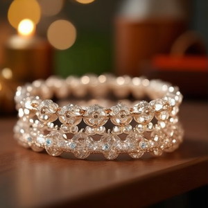 Sparkling Crystal Bracelets & <b>Bangles</b> <b>Set</b> 10575633MG_2.8 for Wedding & Festive Wear - Product Image 3