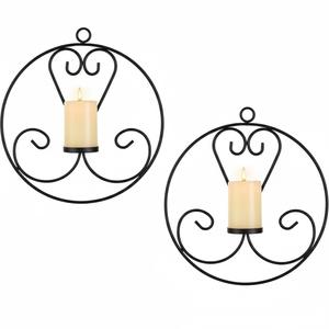Juego de 2 Portavelas de Pared de Hierro de Primera Calidad, Portavelas Colgantes de Pared, Precio Razonable - Product Image 4