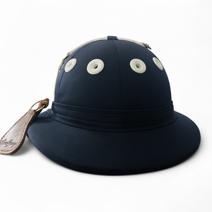 Casco de Polo Ecuestre Modelo Geoffrey GF de la Marca Navy, Carcasa de Fibra de Vidrio, Logotipo Personalizado para Carreras y Equitación, Adultos, en Caja de Polipropileno - Product Image 1