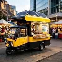 Chariot alimentaire multifonctionnel à pousser à la main avec double brûleur et réchauffeur pour le service de petit-déjeuner et de déjeuner en rue