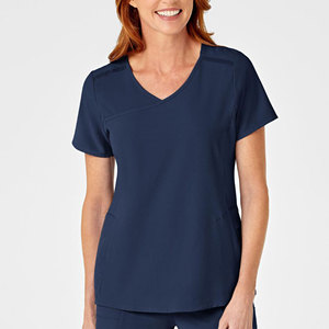 Conjunto de Uniforme Médico para Mujer, Tendencia Actual, Fabricación OEM, Logotipo Personalizado, Tela Suave, Blusa de Manga Corta, Pantalones Elásticos, Hospital - Product Image 3