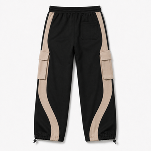 Heavyweight 100% Cotton Eco-Friendly Breathable Fleece Lining Cargo Jogger Pants Minimal Utility Sweatpants Elastic Waist - Product Image 3