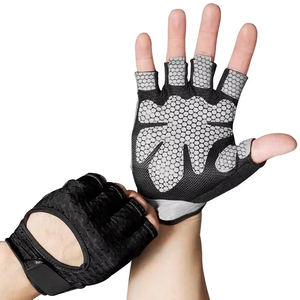 Geo Brothers Custom High Quality Breathable Lightweight Polyester Half Finger Fitness <b>Gloves</b> for Men Adults <b>Weight</b> Lifting Gym - Product Image 6