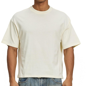 เสื้อยืดคอตตอนทรงบ็อกซี่ขนาดใหญ่พิเศษสั่งทำสำหรับผู้ชาย ผลิตจากโรงงาน เสื้อยืดทรงบ็อกซี่ขนาดใหญ่พิเศษสำหรับผู้ชายเนื้อผ้าหนา - Product Image 1
