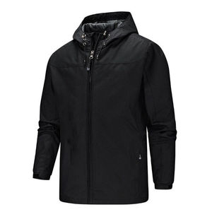 OEM Custom Wholesale Hooded Windbreaker <b>Jacket</b> <b>Men</b> High Quality <b>Thin</b> Winter Zip-Up Front Logo Eco-Friendly Silk Lining Windproof - Product Image 1