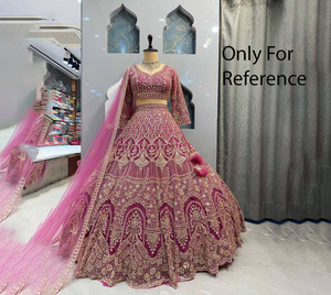 Lehenga Choli Dupatta de Diseño Indio de Alta Calidad PinkCityBlocks, con Lentejuelas y Georgette, Completamente Cosido, en Oferta - Product Image 1