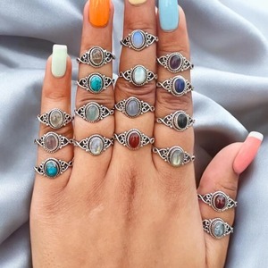 Oferta de Verano: Anillo de Plata de Ley 925 con Incrustaciones de Ojo de Tigre Ovalado de 6x8mm, Estilo Bohemia, Regalo para Mujer - Product Image 1