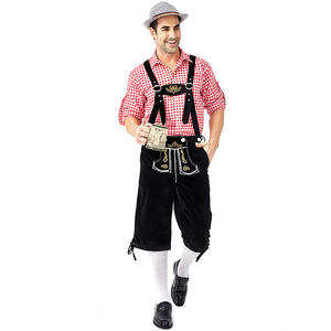 Traje Bávaro de Cuero de Alta Calidad para Hombre con Logotipo Personalizado, Servicio OEM, Cuero Genuino, Disfraz Tradicional Alemán para Oktoberfest - Product Image 1